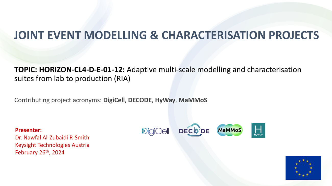 JOINT WORKSHOP ADVANCED MATERIALS; CHARACTERISATION AND MODELLING PROJECTS