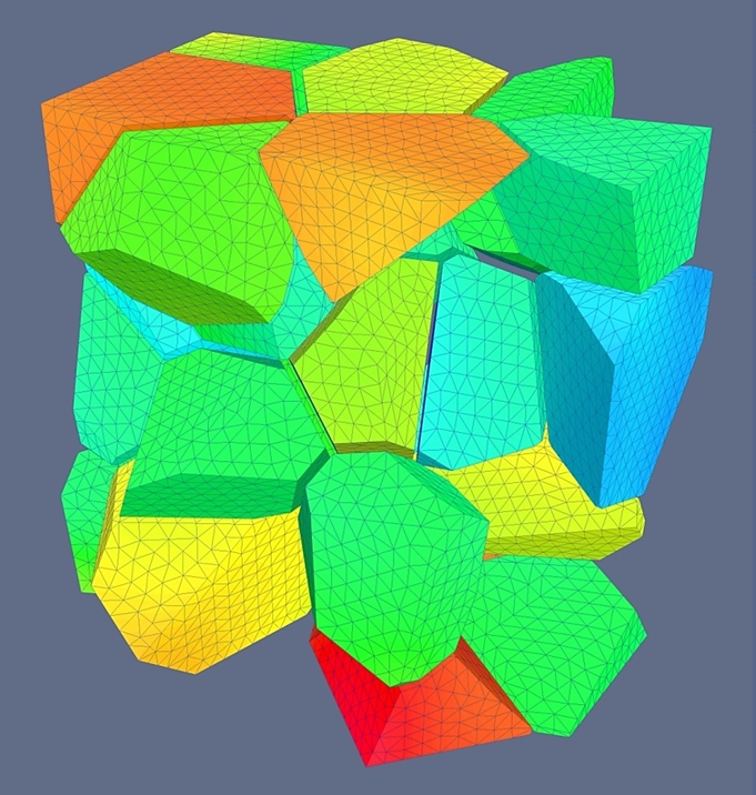 © Donau-Universität Krems/Department für Integrierte Sensorsysteme Model displaying a grain's structure of a permanent magnet